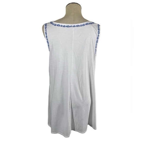 Garnet Hill Embroidered V-Neck Tunic Size XL - Picture 2 of 7